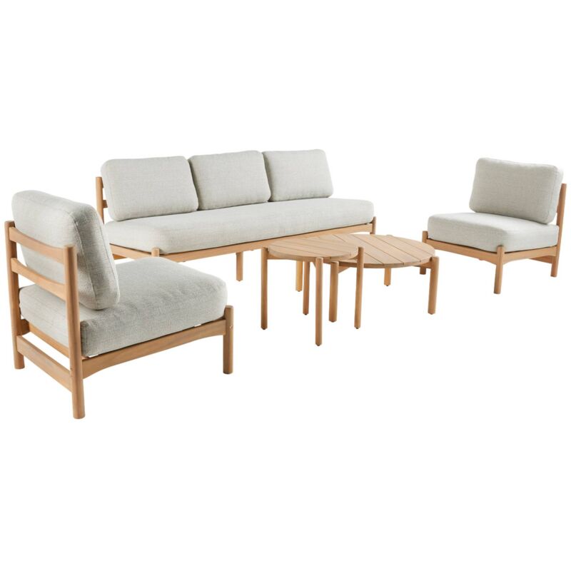 sweeek - Gartenlounge-Set 5-Sitzer aus Akazienholz