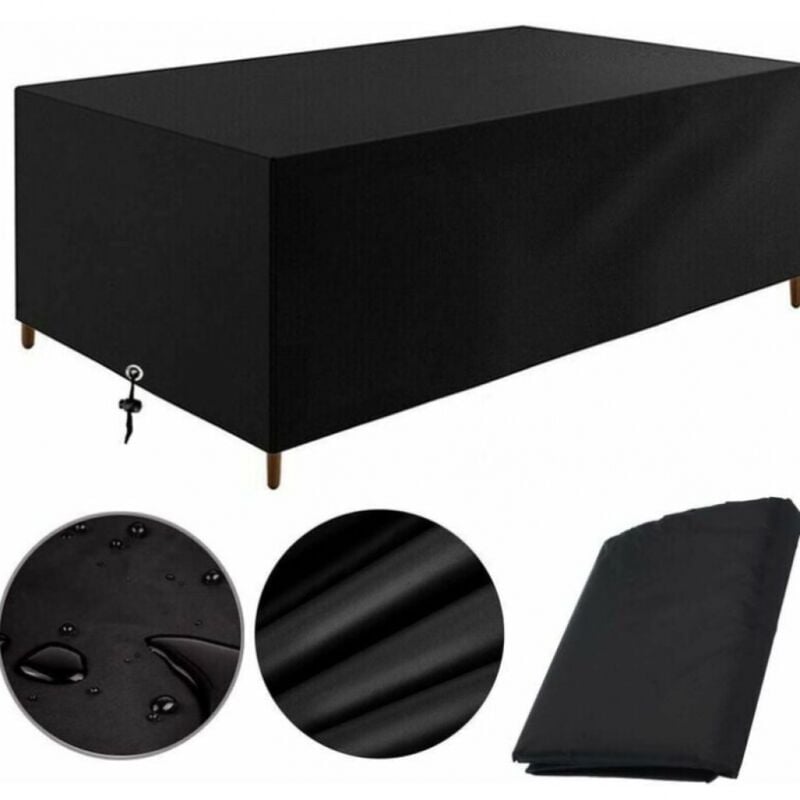 Gartenmöbel-Abdeckung, 213 x 132 x 74 cm, Schutzplane, Gartentisch, Gartenmöbel, wasserdicht, winddicht, UV-beständig, kältebeständig, Möbelabdeckung