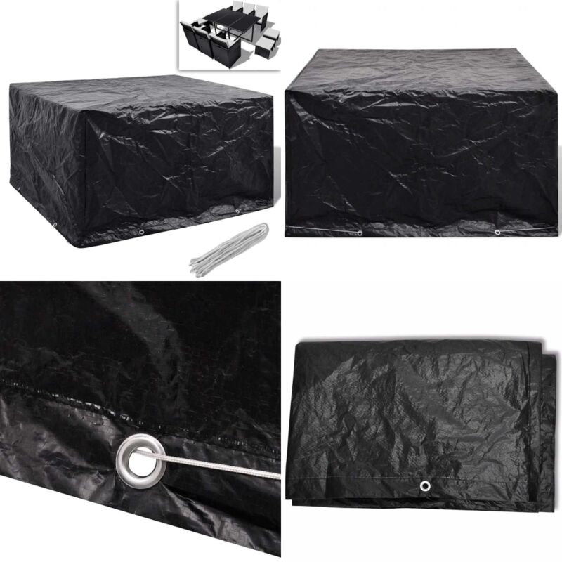 Gartenmöbel-Abdeckung 8 Ösen 172x113x73 cm - Gartenmöbelschutzhülle - Rattan Möbel Abdecken - Gartenmöbel Abzudecken - Wetterfest - UV-Schutz - Home