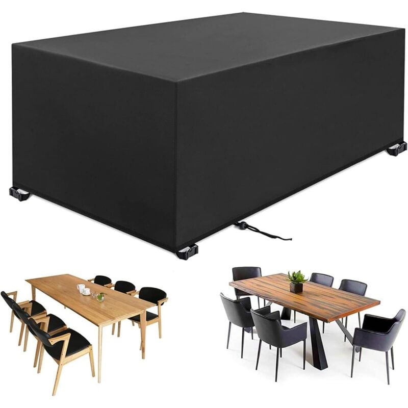 Gartenmöbel-Abdeckung, rechteckige Gartentisch-Abdeckung, Möbel-Schutzhülle, wasserdichte Anti-UV-Gartenmöbel-Plane, Outdoor-Tisch-Abdeckung