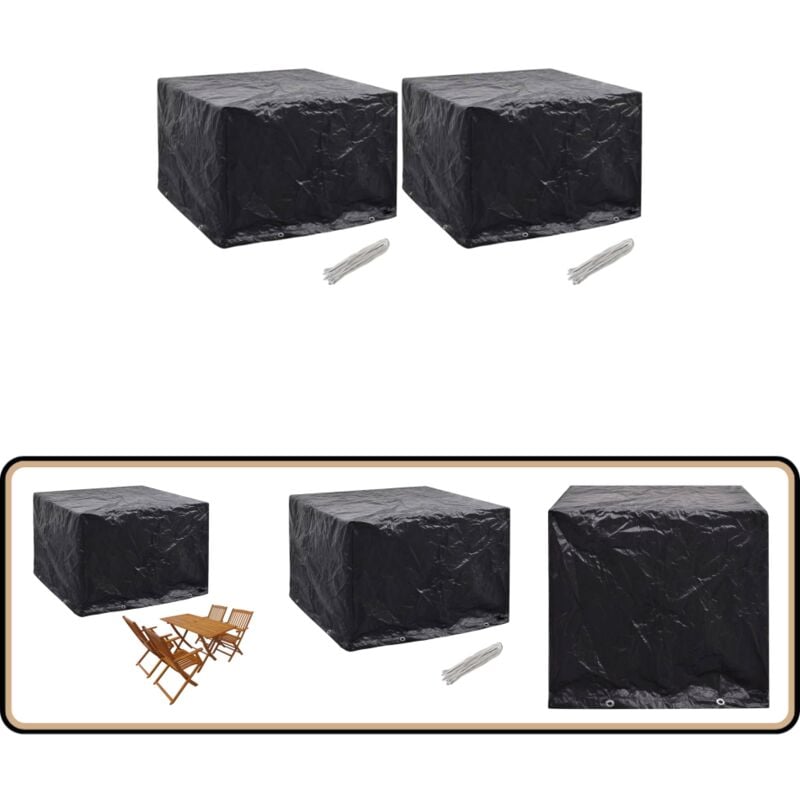 Gartenmöbel-Abdeckungen 2 Stk. 8 Ösen 122x112x98 cm - Gartenmöbel Abdeckung - Gartenmöbel Schutzhülle - UV-Schutz - Wasserfeste Abdeckung