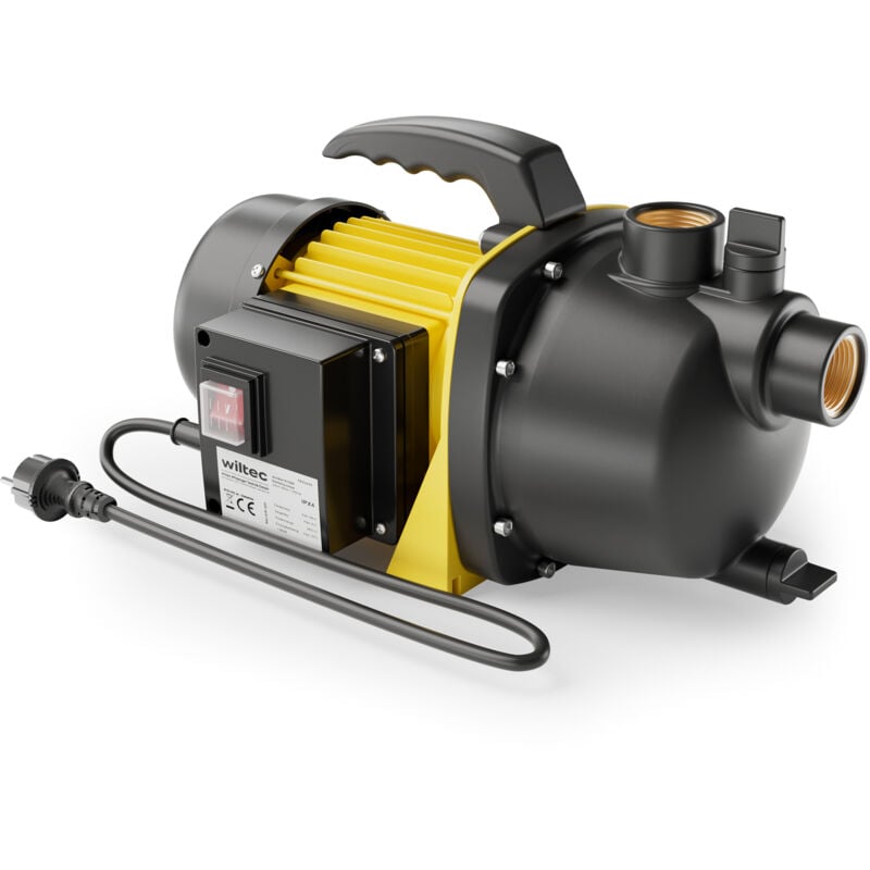 Wiltec Gartenpumpe 2800l/h, 600W, mit Tragegriff & Wasserablassschraube, max. Förderhöhe 35m, für Süßwasser Hauswasserwerk Wasserpumpe