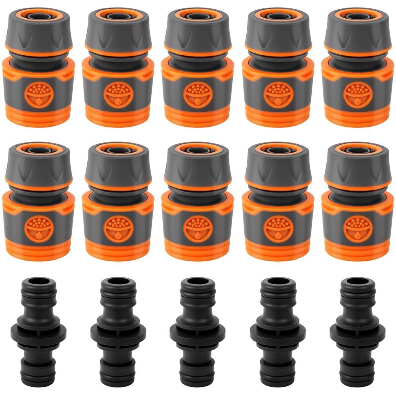 Gartenschlauch, 10-teiliges 1/2-Zoll-Schnellschlauchverlängerungs-Gartenschlauch-Anschlussset mit 5-teiligem Anschlussstück für Anfang und Ende des