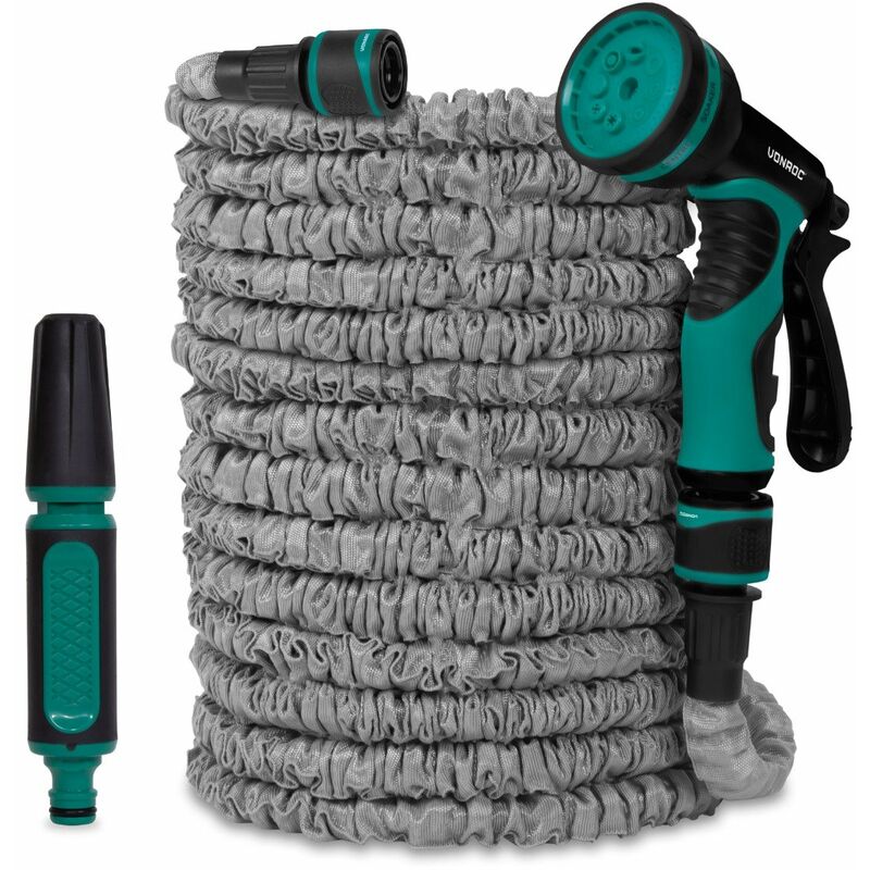 Vonroc - Gartenschlauch Flexibel – Flexibler Gartenschlauch 30m / 20m / 15m / 10m – Mit Düse und Schlauchhalter