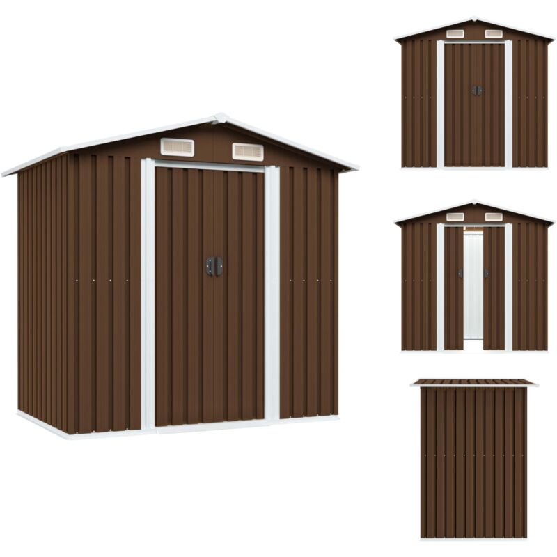 Gartenschuppen & Geräteschuppen - Living Geräteschuppen Braun 204x132x186 cm Stahl - Braun