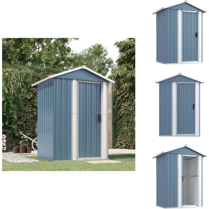 Geräteschuppen Grau 126x97,5x177 cm Verzinkter Stahl - Geräteschuppen - Gartenhaus - Werkzeuglager - Außenschuppen - Metallschuppn