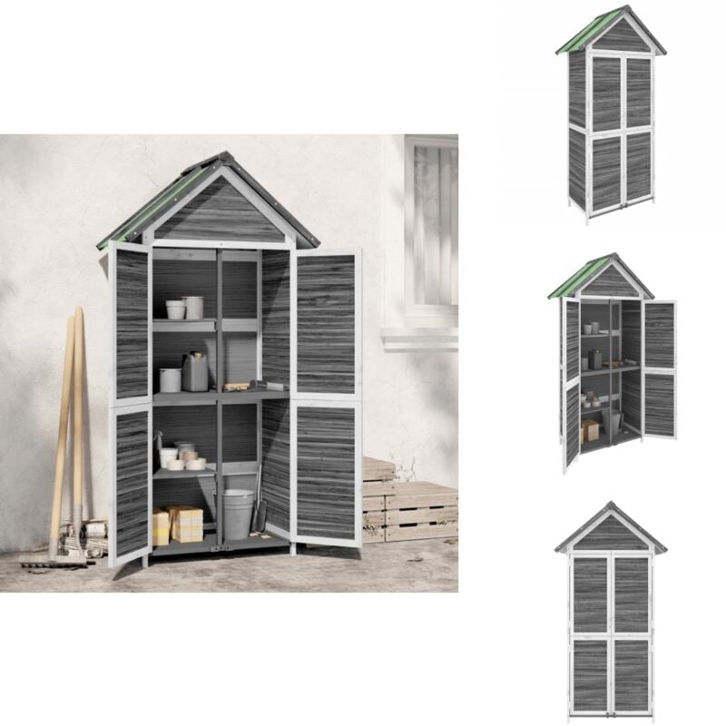 Geräteschuppen Grau 89x52,5x175 cm Massivholz Kiefer - Gartengeräte - Geräteschuppen - Holzhäuser - Outdoormöbel - Gartenorganisation