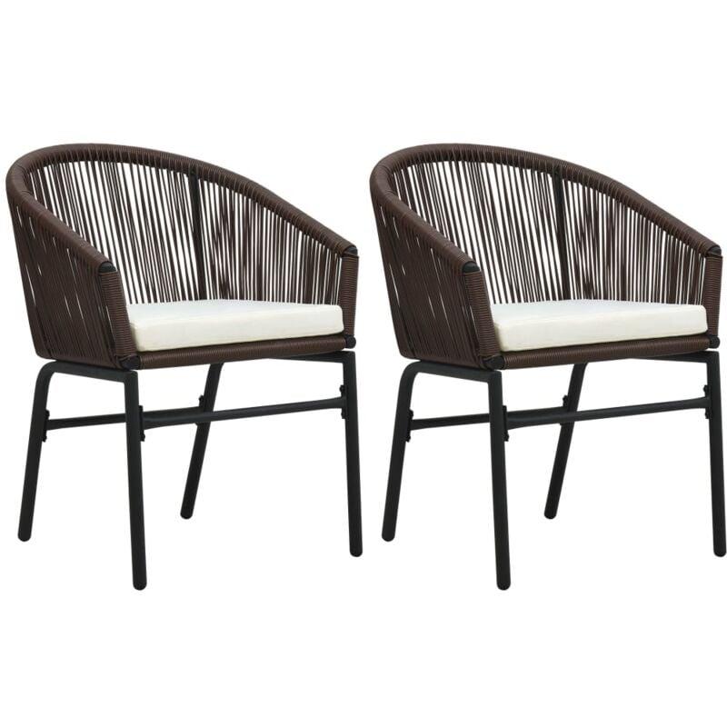 Gartenstühle 2 Stk. Braun PE-Rattan - Vidaxl