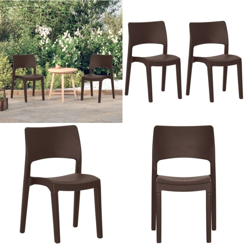 Vidaxl - Gartenstühle 2 Stk. Mokka Polypropylen - Gartensaßsessel - Gartenstühle - Balkonmöbel - Outdoor Möbel - Terrasse Möbeln - Home & Living