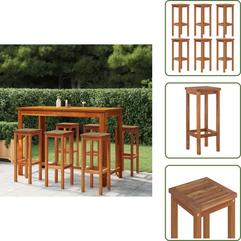 Vidaxl - Barhocker 6 Stk. Massivholz Akazie - Holz Barhocker - Barstühle - Gartenstuhl - Akaziendesign - Outdoor Möbel