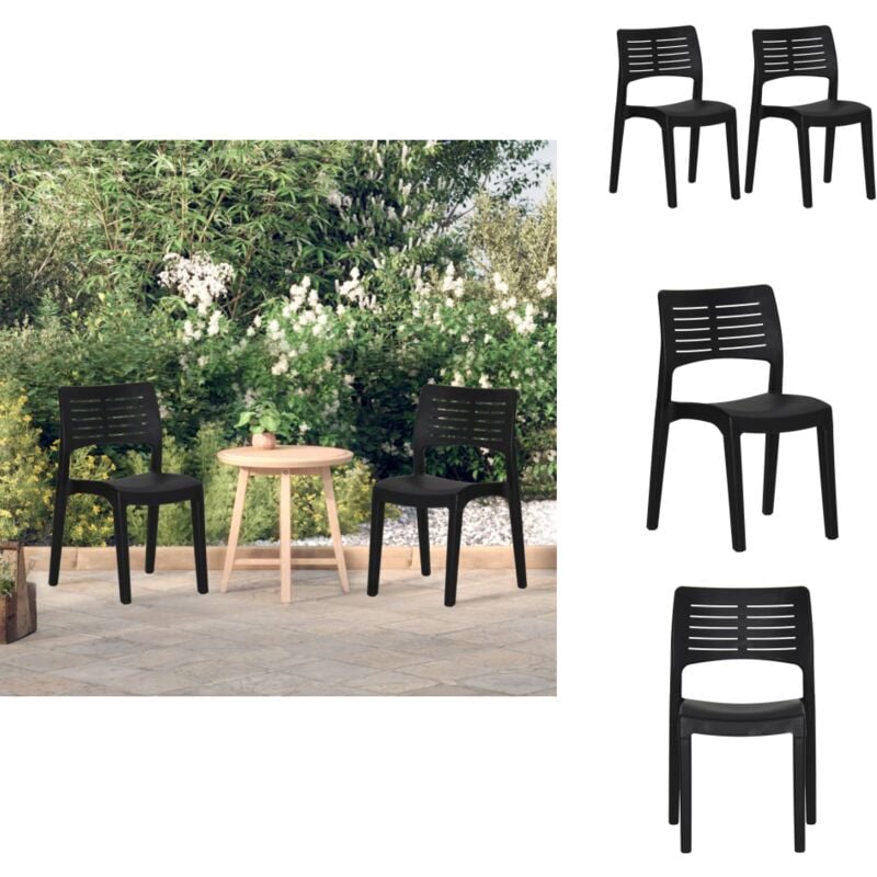 Vidaxl - Gartenstühle 2 Stk. Anthrazit Polypropylen - Gartenstühle - Outdoor Möbel - Terrassenstühle - Gartenmöbel - Anthrazit