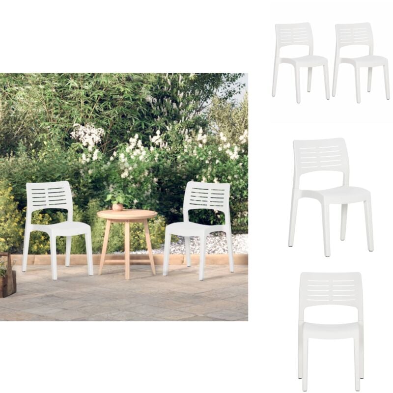 Vidaxl - Gartenstühle 2 Stk. Weiß Polypropylen - Gartenstühle - Sitzgelegenheiten - Terrassenstühle - Gartenmöbeln - Kunststoffsessel