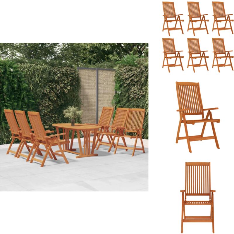 Vidaxl - Klappbare Gartenstühle 6 Stk. Massivholz Eukalyptus - Holz Gartenstühle - Eukalyptus Gartenstühle - Klappbarer Gartenstuhl - Gartenmöbel Set