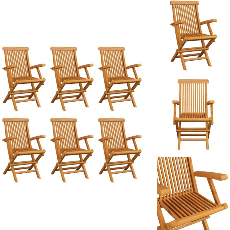Vidaxl - Klappbare Gartenstühle 6 Stk. Massivholz Teak - Gartenstühle - Teakholzmöbel - Outdoormöbel - Balkonmöbel - Terrassenmöbel
