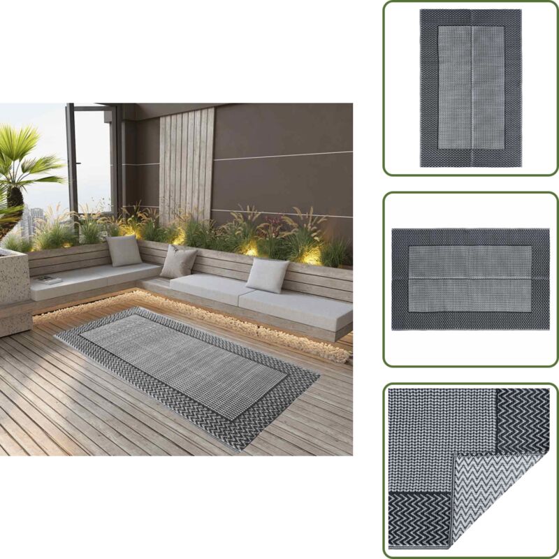 Vidaxl - Outdoor-Teppich arakil Grau 120x180 cm pp - Außenbereich Dekoration - Balkon Teppich - Terrassen Teppich - Garten Teppich - Polypropylen