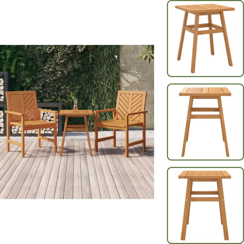 Beistelltisch 45x45x60 cm Massivholz Akazie - Holz Tisch - Gartenmöbel - Esszimmertisch - Außenbereich Möbel - Balkonmöbel