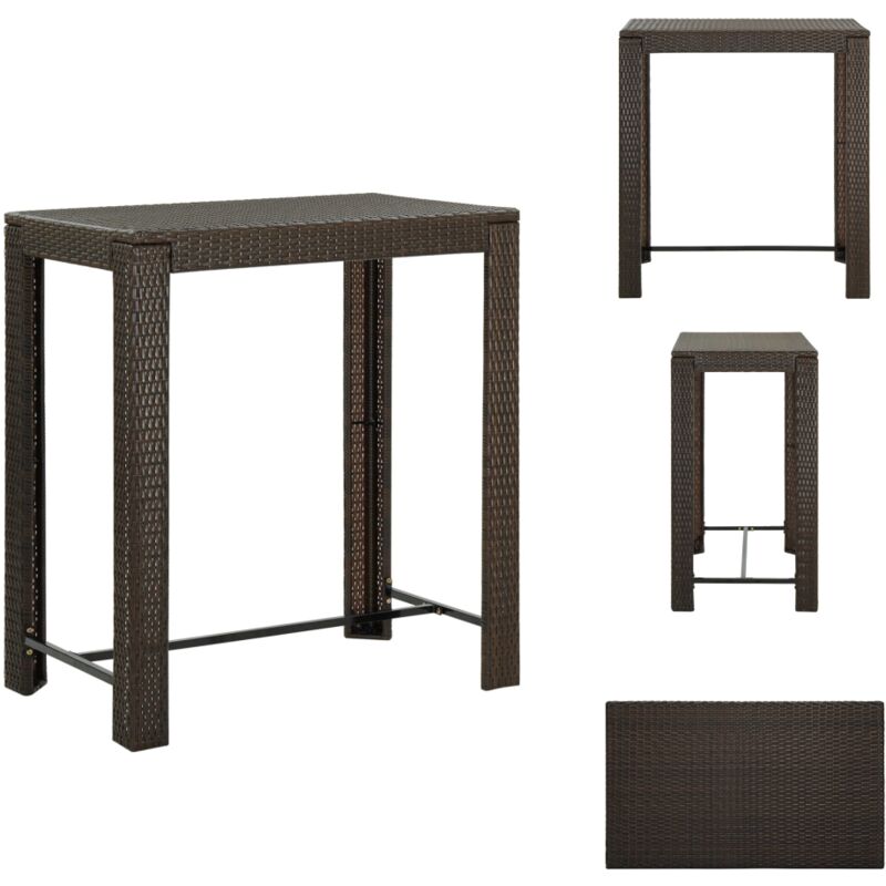 Garten-Bartisch Braun 100x60,5x110,5 cm Poly Rattan - Gartenbartisch - Outdoor Möbel - Esszimmertisch - Balkonmöbel - Terrassenmöbeln