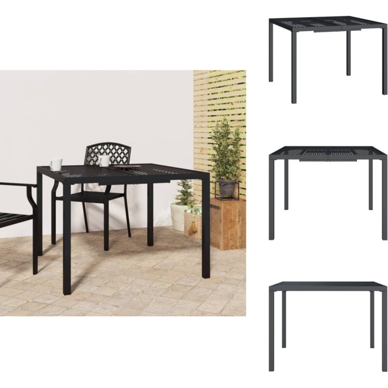 Gartentisch Anthrazit 100x100x72 cm Stahl - Gartentisch - Esstisch - Außenbereich - Terrassenmöbeln - Balkonmöbel