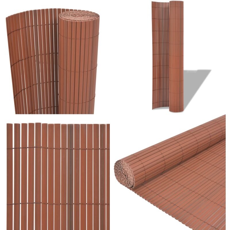 Vidaxl - Gartenzaun Doppelseitig pvc 90 x 300 cm Braun - Gartenzaun - PVC-Zaun - Sichtschutz - Gartenabgrenzung - Balkonschutz - Home & Living