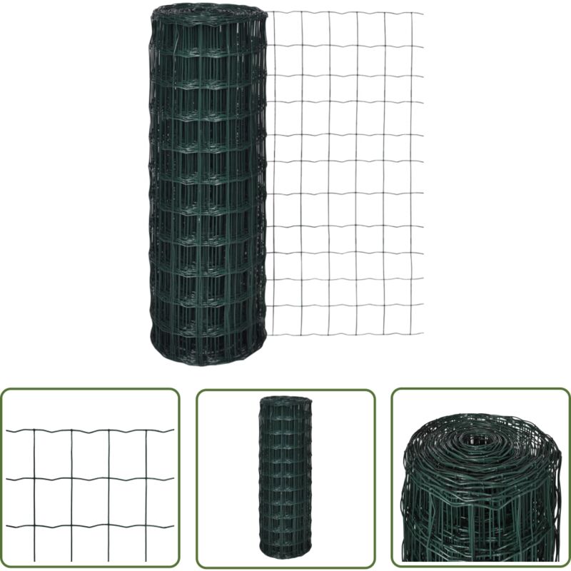 The Living Store - Gartenzaun Maschendraht gitter 25x1,0m Gitterzaun - Gartenzaun - Maschendrahtzaun - Metallzaun - Gartenzäune - Sicherheitszaun