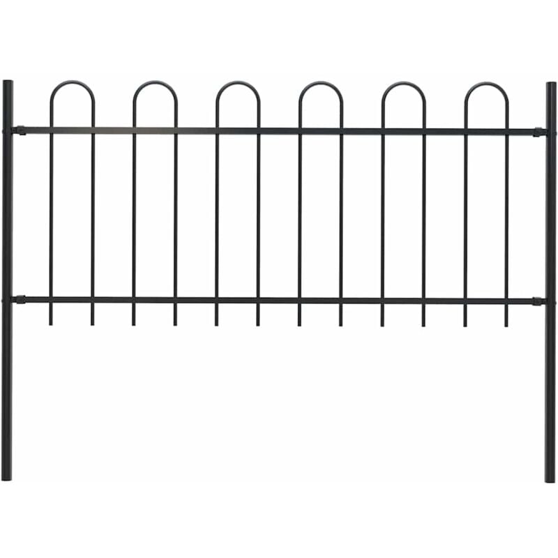 Vidaxl - Gartenzaun mit Rundbogen Stahl 181 x 80 cm Schwarz