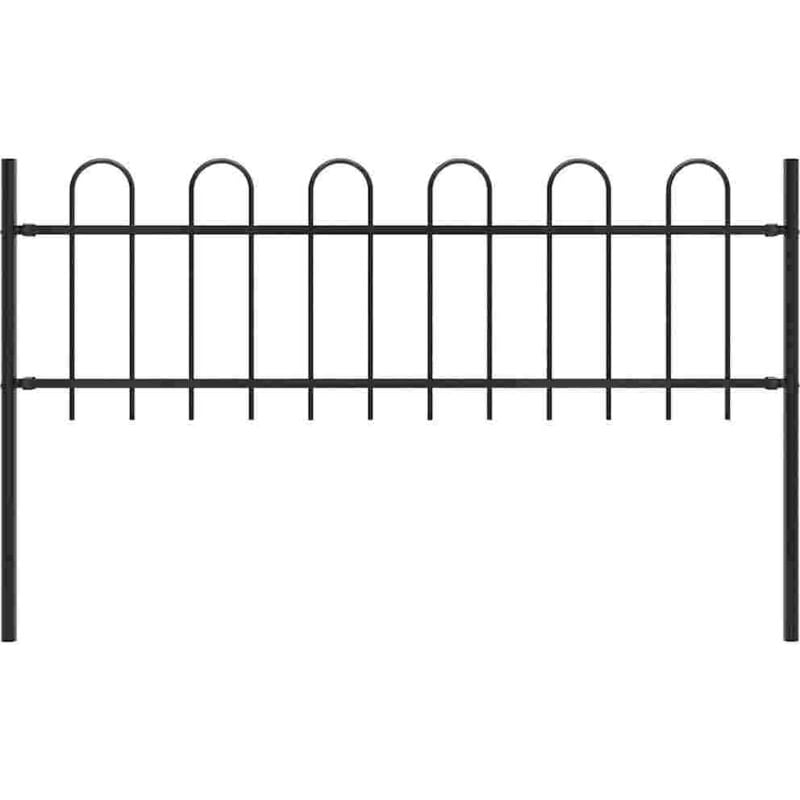 Vidaxl - Gartenzaun mit Bügel-Design Stahl 1,8 m Schwarz