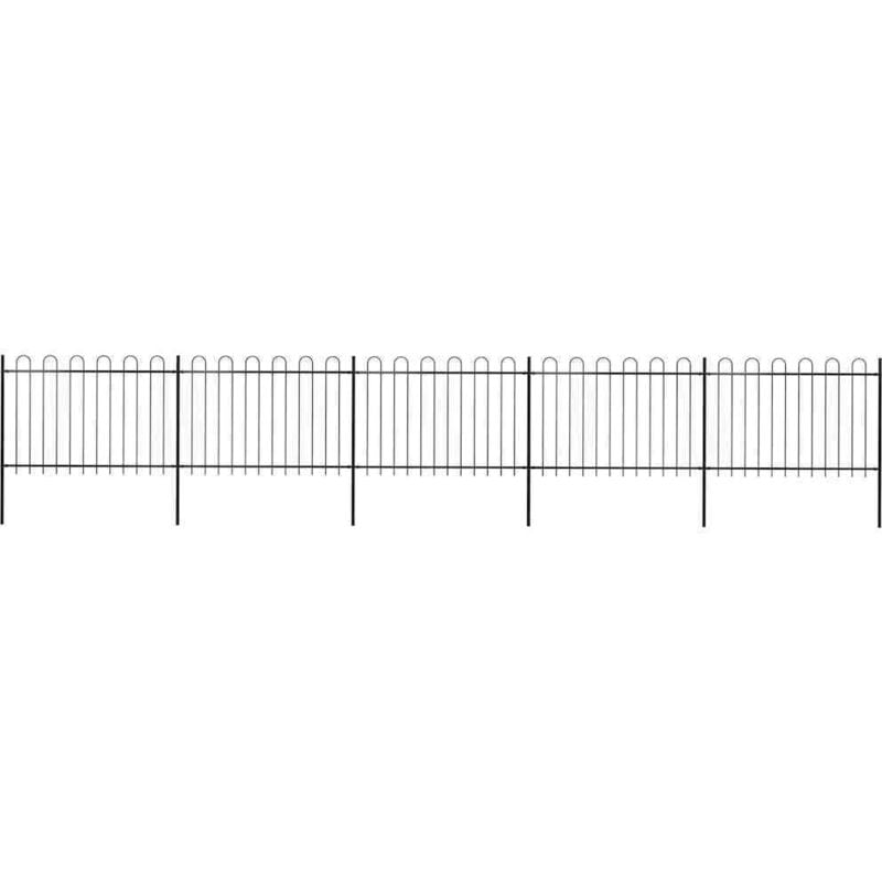 Vidaxl - Gartenzaun mit Bügel-Design Stahl 8,5 x 1,2 m Schwarz