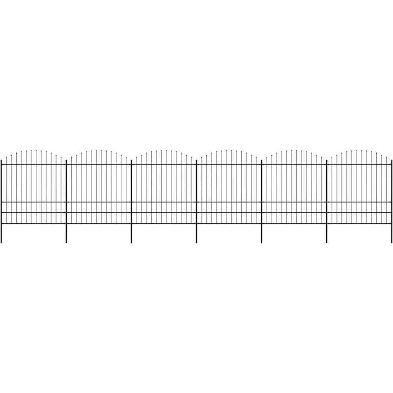 Vidaxl - Gartenzaun mit Speerspitze Stahl 1070 x 200 cm Schwarz