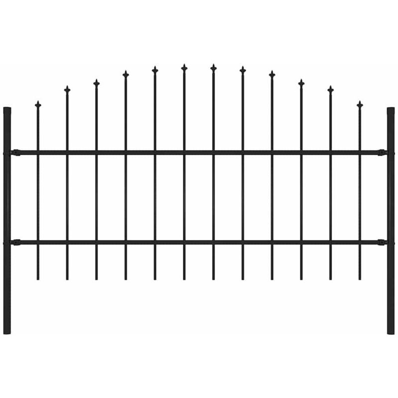 Vidaxl - Gartenzaun mit Speerspitzen Stahl (0,75 - 1) x 1,7 m Schwarz