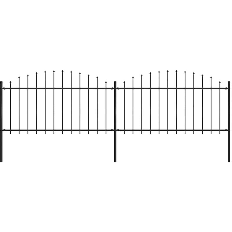 Vidaxl - Gartenzaun mit Speerspitze Stahl 359 x 150 cm Schwarz