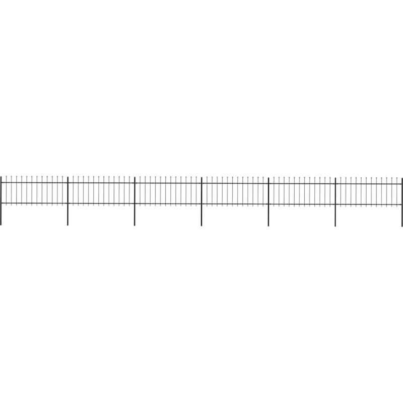 Vidaxl - Gartenzaun mit Speerspitzen Stahl 10,2 x 0,8 m Schwarz