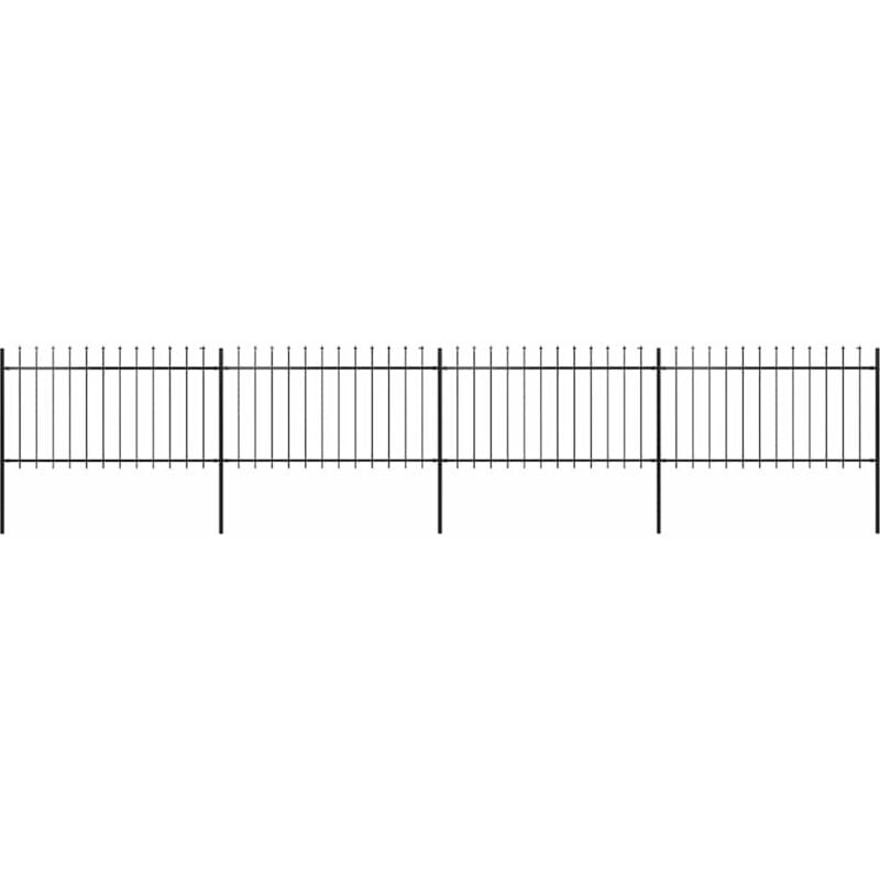 Vidaxl - Gartenzaun mit Speerspitzen Stahl 6,8 x 1 m Schwarz