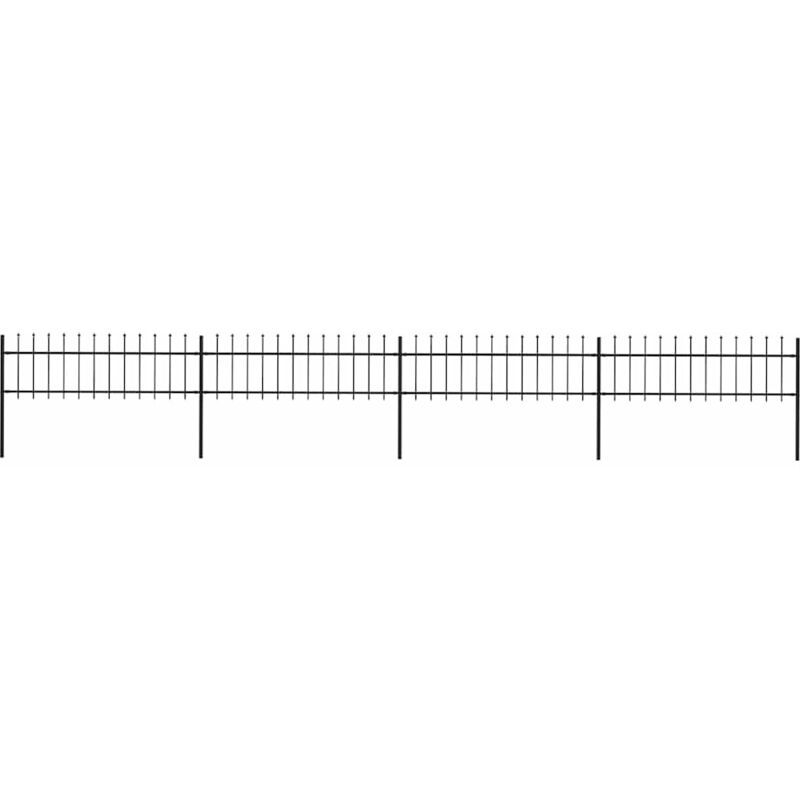 Vidaxl - Gartenzaun mit Speerspitzen Stahl 6,8 x 0,6 m Schwarz