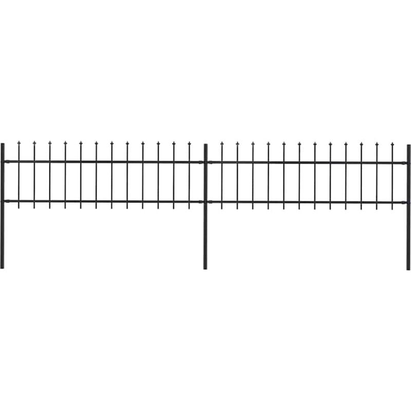 Gartenzaun mit Speerspitzen Stahl 3,4 x 0,6 m Schwarz - Vidaxl