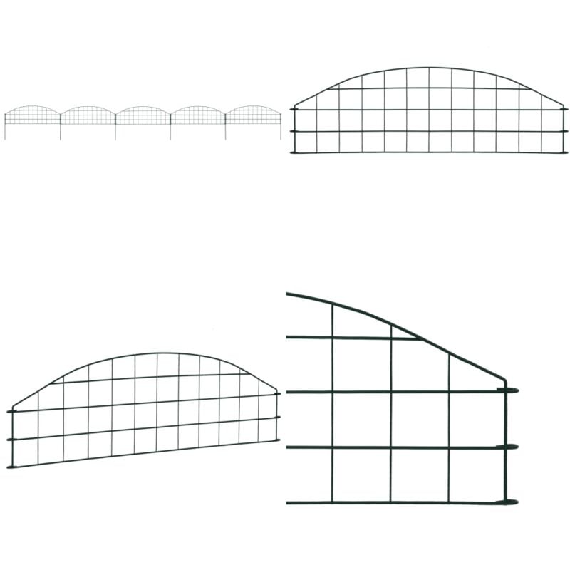 Gartenzaun Set Konvex 77,3x26 cm Grün - Teichzaun - Gartenzaun - Kinderzaun - Begrenzung - Zierzaun - Home & Living