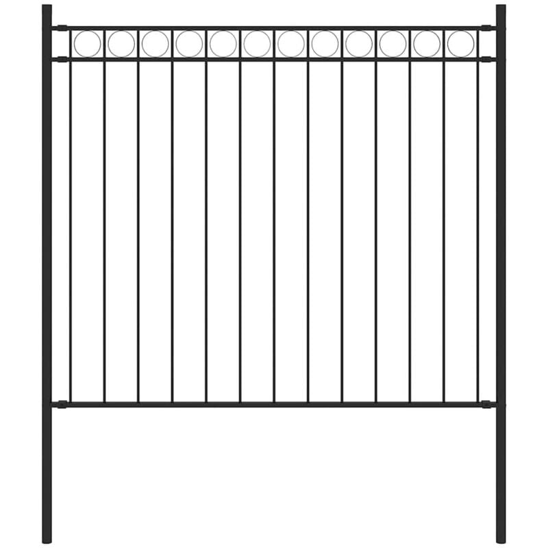 Gartenzaun Stahl 1,81x0,8 m Schwarz Vidaxl