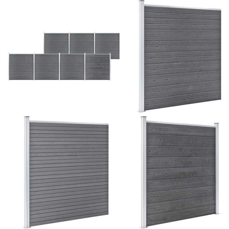 Gartenzaun wpc 1218x186 cm Grau - Holz-Zaun - WPC-Zaun - Gartenzaun - Privacy Screen - Sicherheitszaun - Home & Living