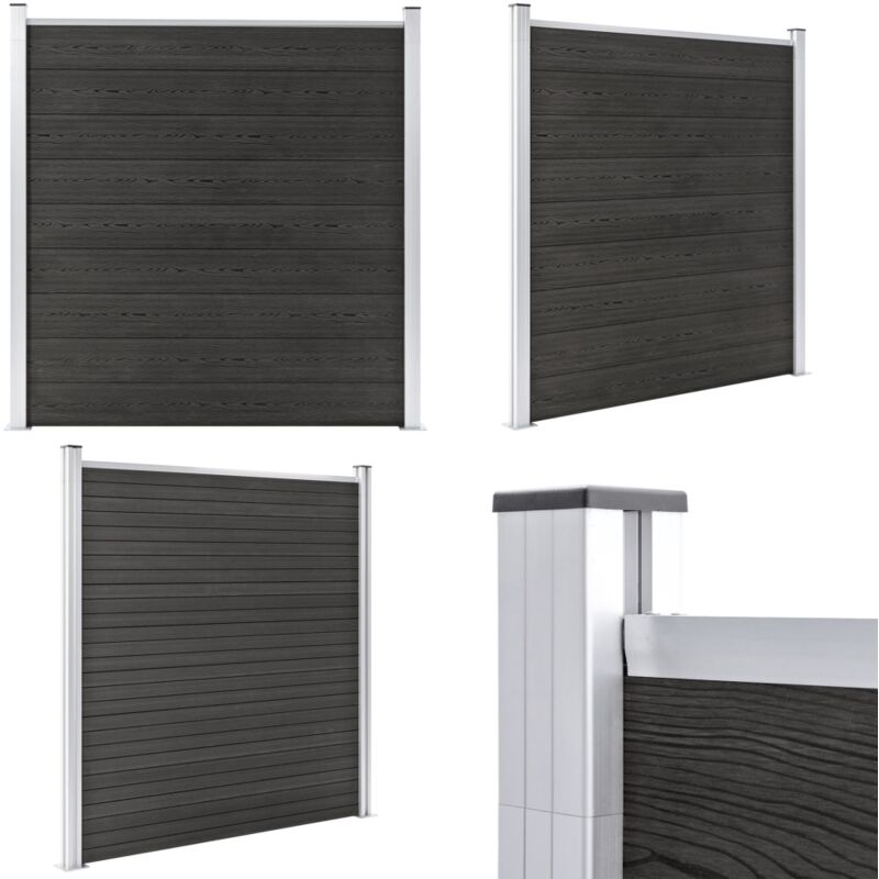 Gartenzaun wpc 180×186 cm Grau - Gartenzaun - wpc Zaun - Grauer Zaun - Terrasse Zaun - Privacy Screen - Home & Living