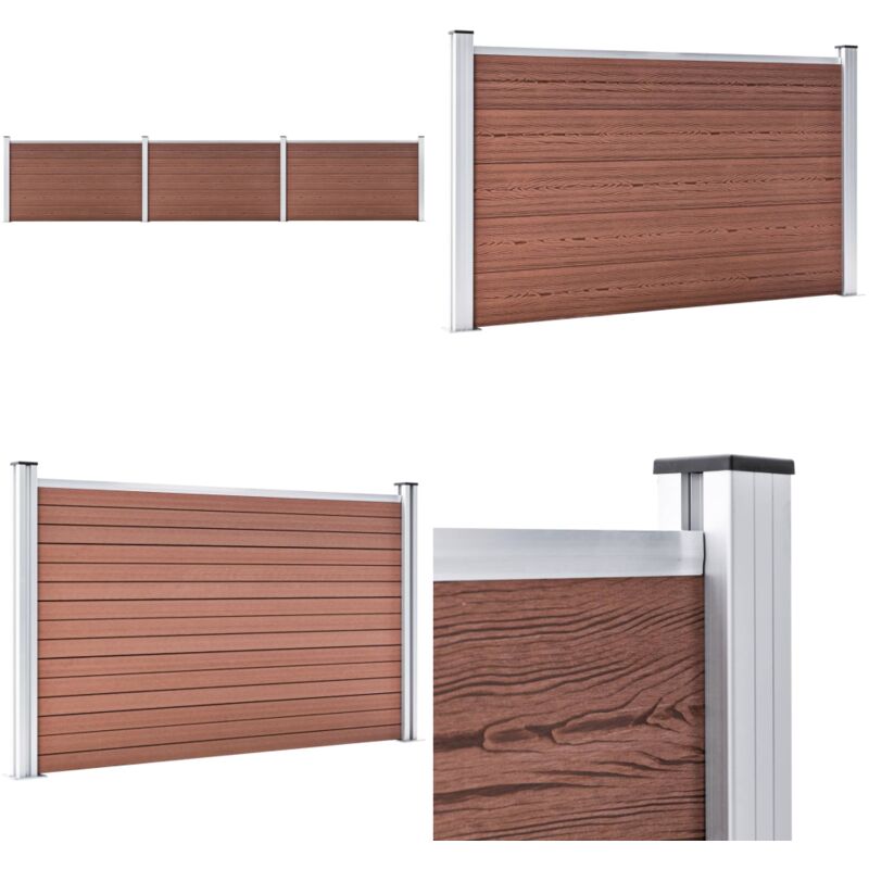 Gartenzaun wpc 526x106 cm Braun - Gartenzaun - wpc Zaun - Holz-Kunstoff-Zaun - Brown Garden Fence - Terrasse Abgrenzung - Home & Living