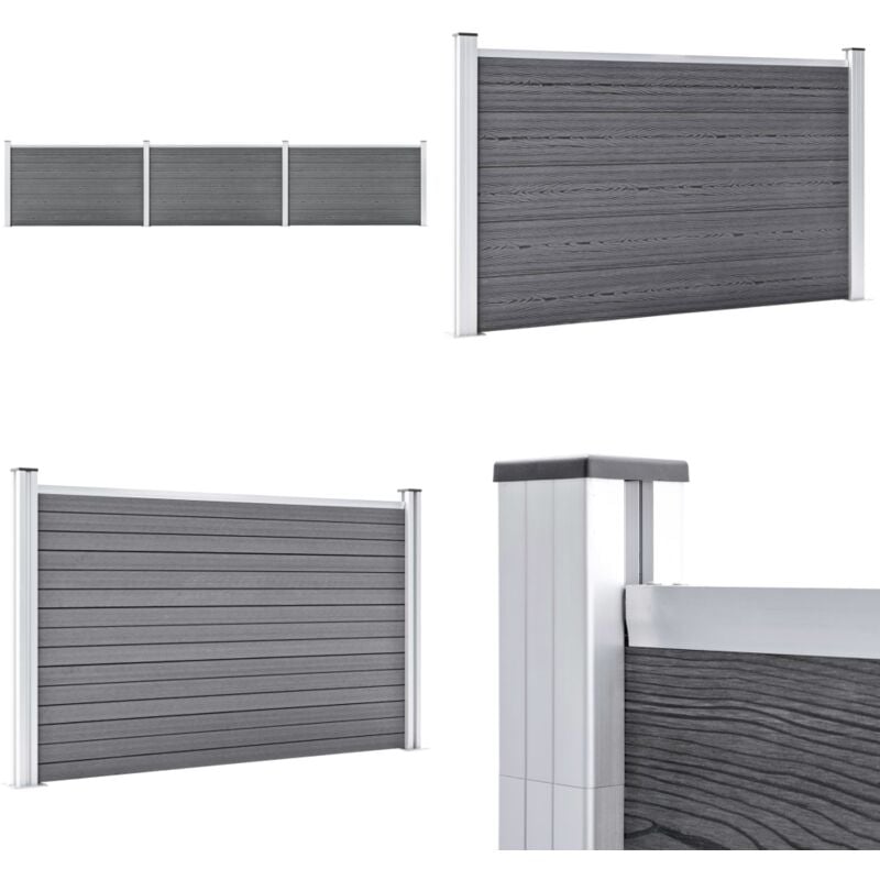 Vidaxl - Gartenzaun wpc 526x106 cm Grau - Gartenzaun - wpc Zaun - Holz-Kunststoff-Komposit - Grauer Zaun - Terrasse Zaun - Home & Living