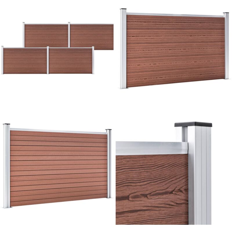 Gartenzaun wpc 699x106 cm Braun - Holz-Zaun - Gartenzaun - WPC-Zaun - Privacy Screen - Zaunset - Home & Living