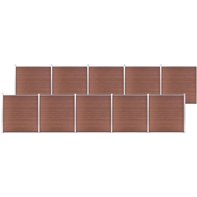 Gartenzaun wpc 1737x186 cm Braun Vidaxl