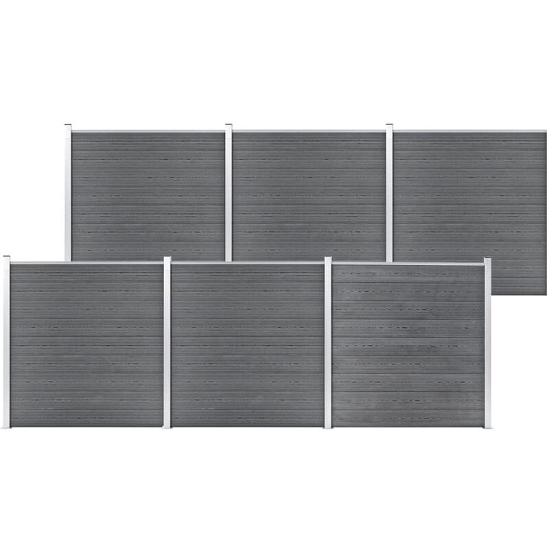 Gartenzaun wpc 1045x186 cm Grau Vidaxl