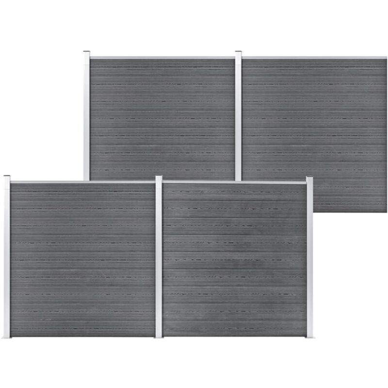 Gartenzaun wpc 699x186 cm Grau Vidaxl