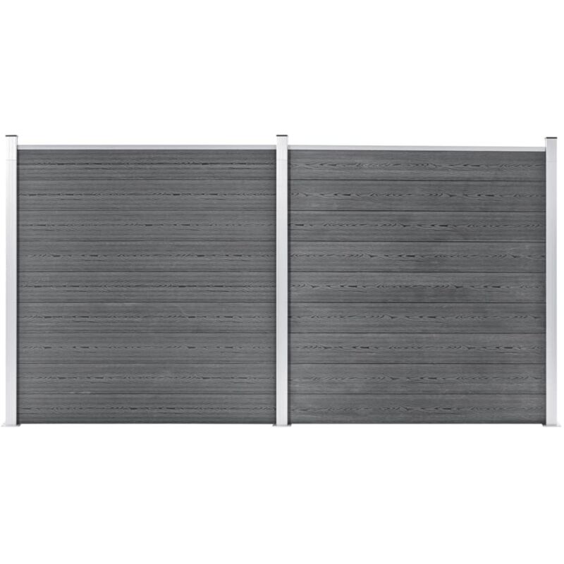 Gartenzaun wpc 353×186 cm Grau - Vidaxl