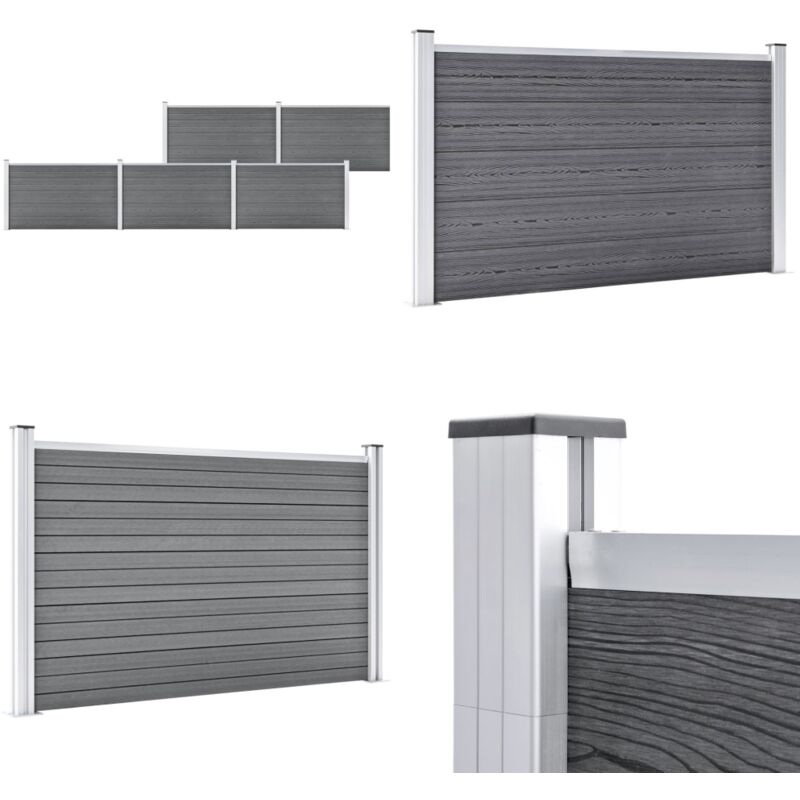Gartenzaun wpc 872x106 cm Grau - Gartenzaun - wpc Zaun - Holz Kunststoff Zaun - Grauer Zaun - Terrasse Abgrenzung - Home & Living