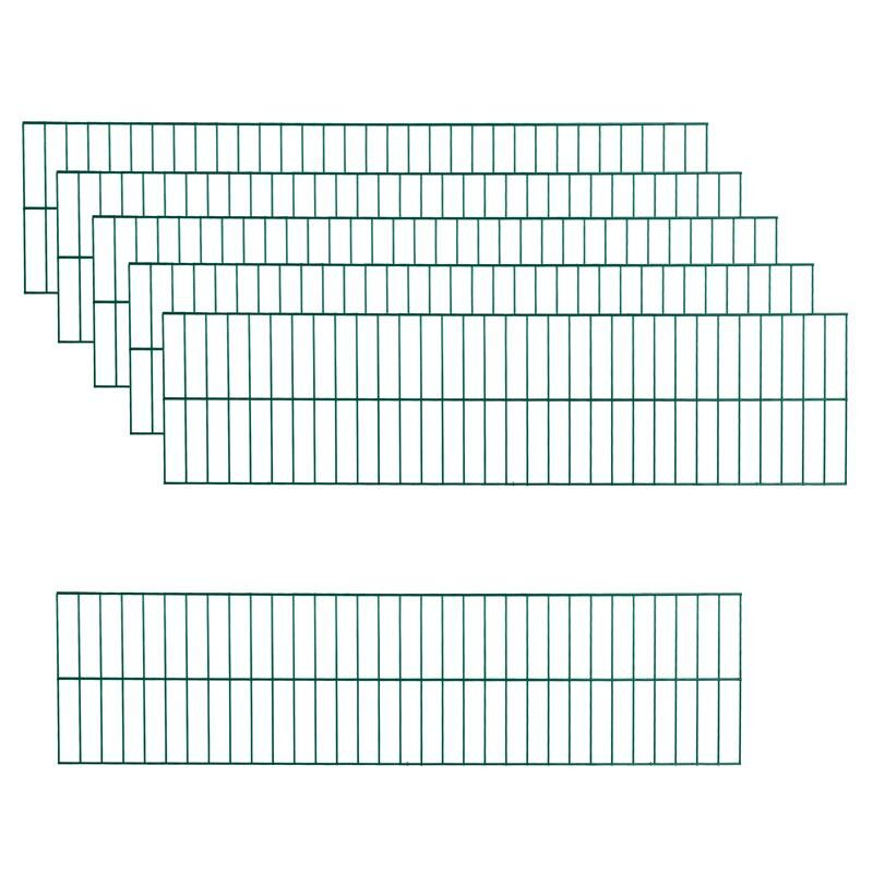 Estexo - Gartenzaun Zaunelemente Doppelstabmattenzaun 6er Set ral 6005 Zaun Gartenzaun