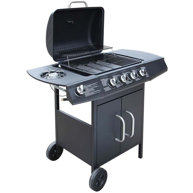 Vidaxl - Gasgrill 4+1 Brenner Schwarz