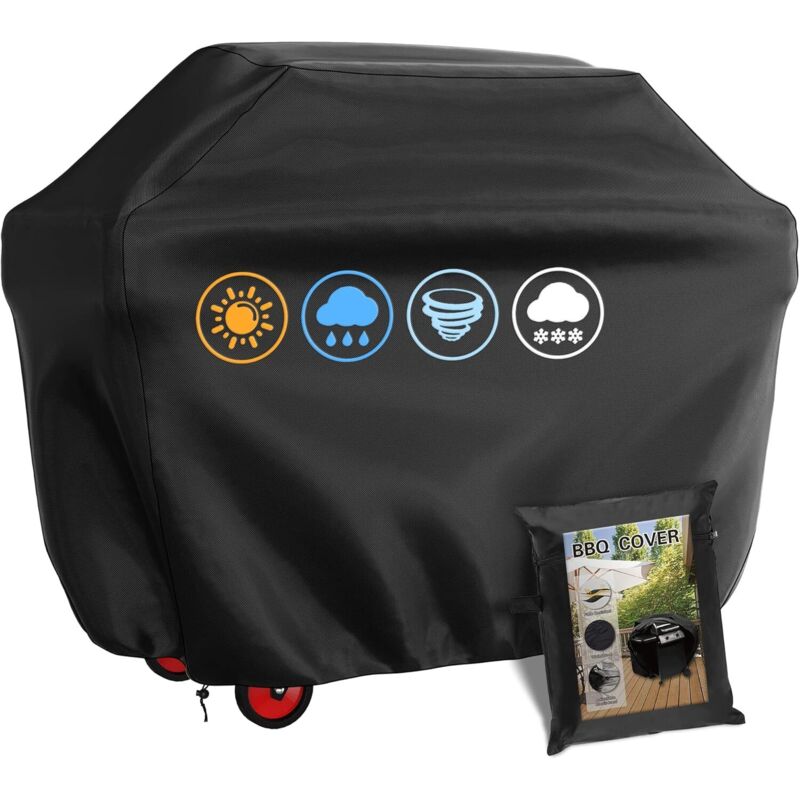 Gasgrill-Abdeckung, rechteckige Grillabdeckung für den Außenbereich, 145 x 61 x 117 cm, wasserdichte 210D-Abdeckung, UV-beständig, für Weber,