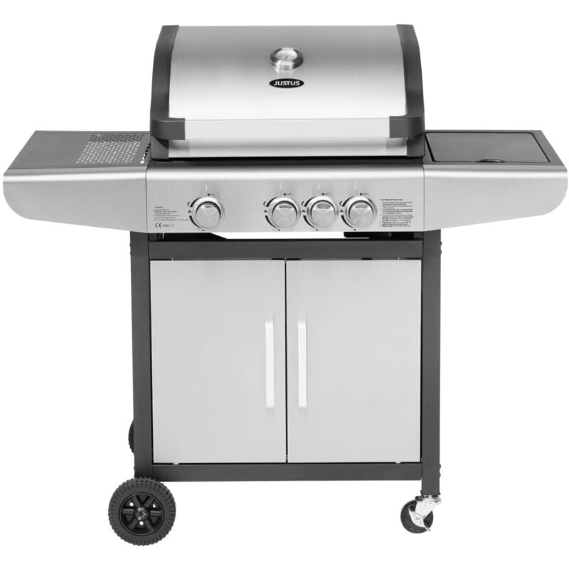 Justus - Gasgrill 'Ares 3 su', silber, 3+1 Brenner